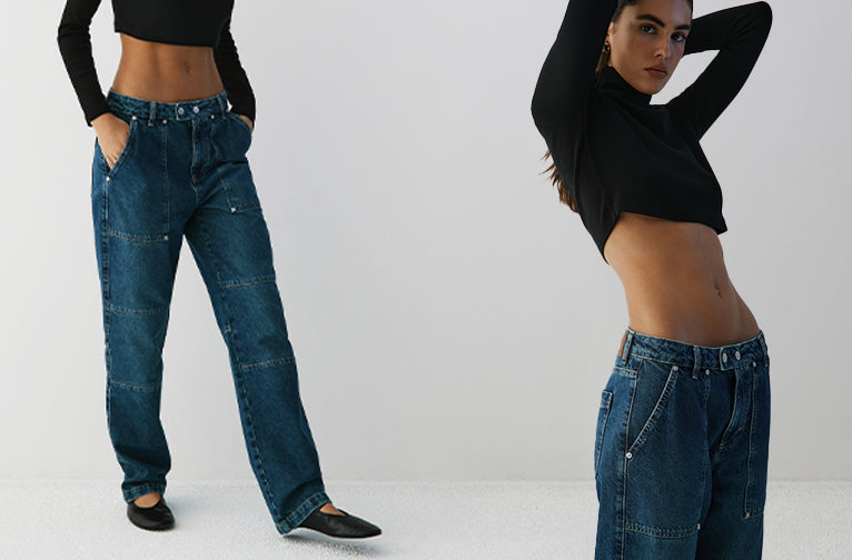 Black high-waist slim work jeans for women in spring American retro al –  Lee Nhi Boutique