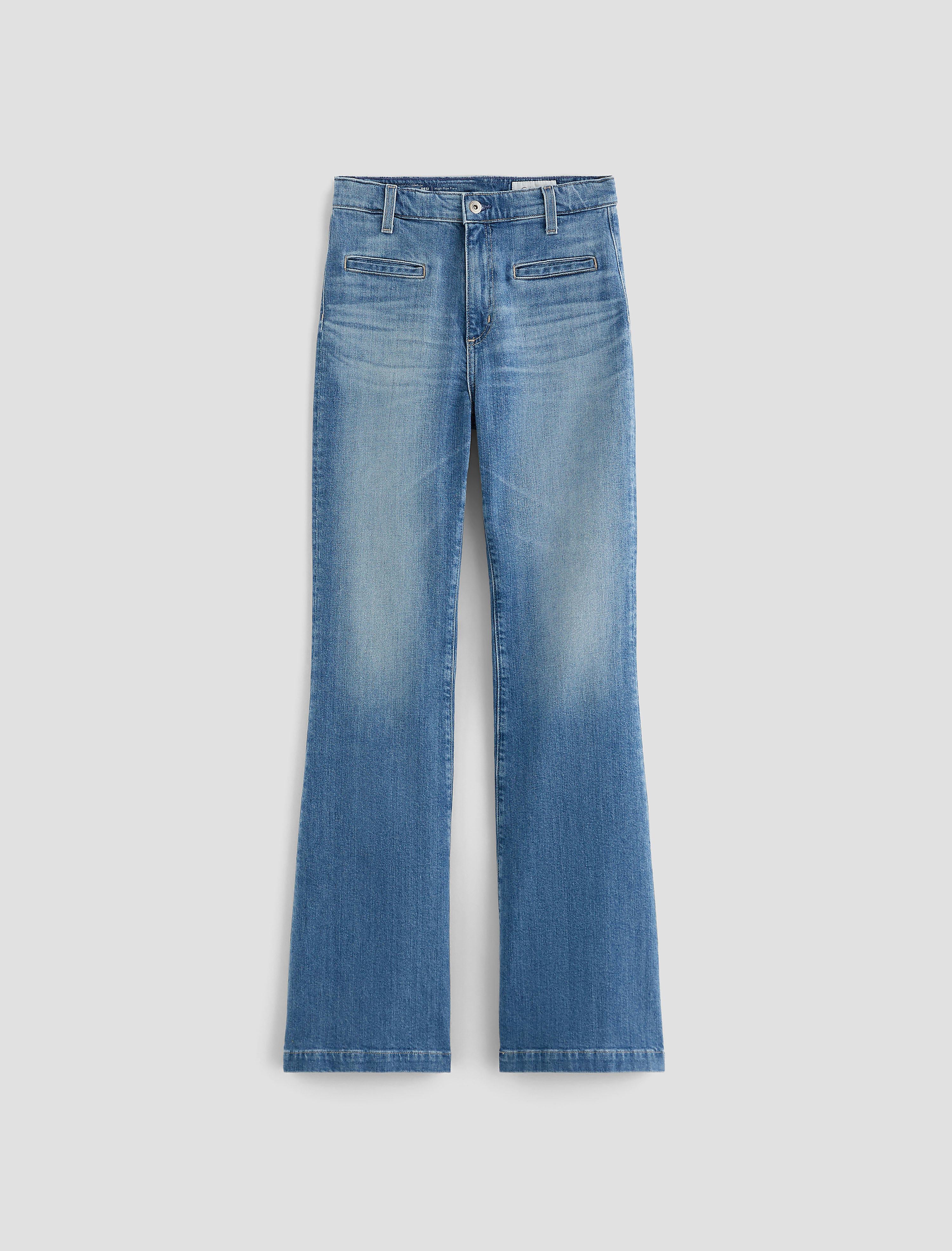 デニム・ジーパン Off-White Woman Jeans Blue OWYA061F23DEN001 4500 cotton flared jeans OFF WHITE OWYA061F23DEN001 4500 - Gianni