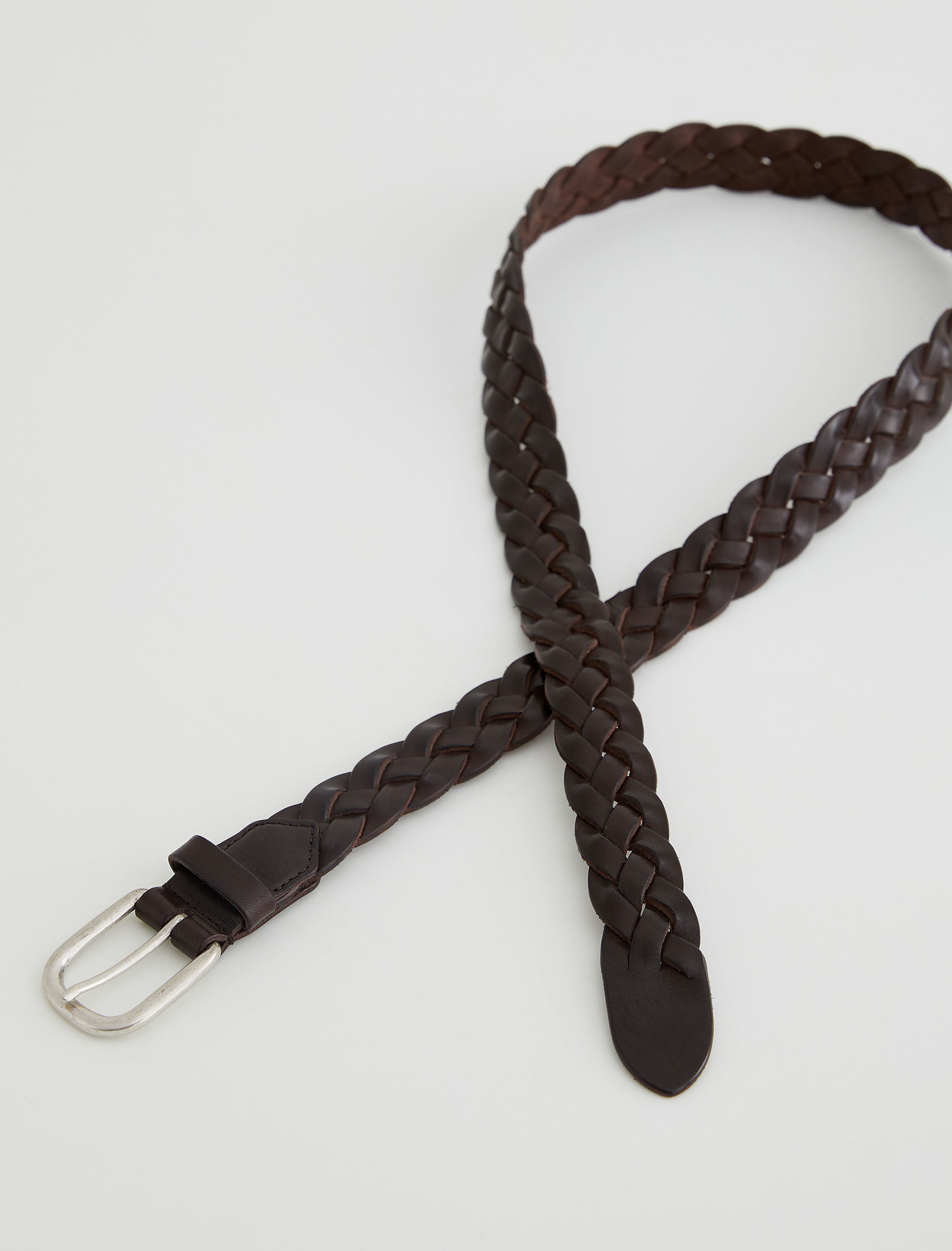 Doheny Dark Brown/Nickel Men'S Braided Buckle Belt Men  Photo 1