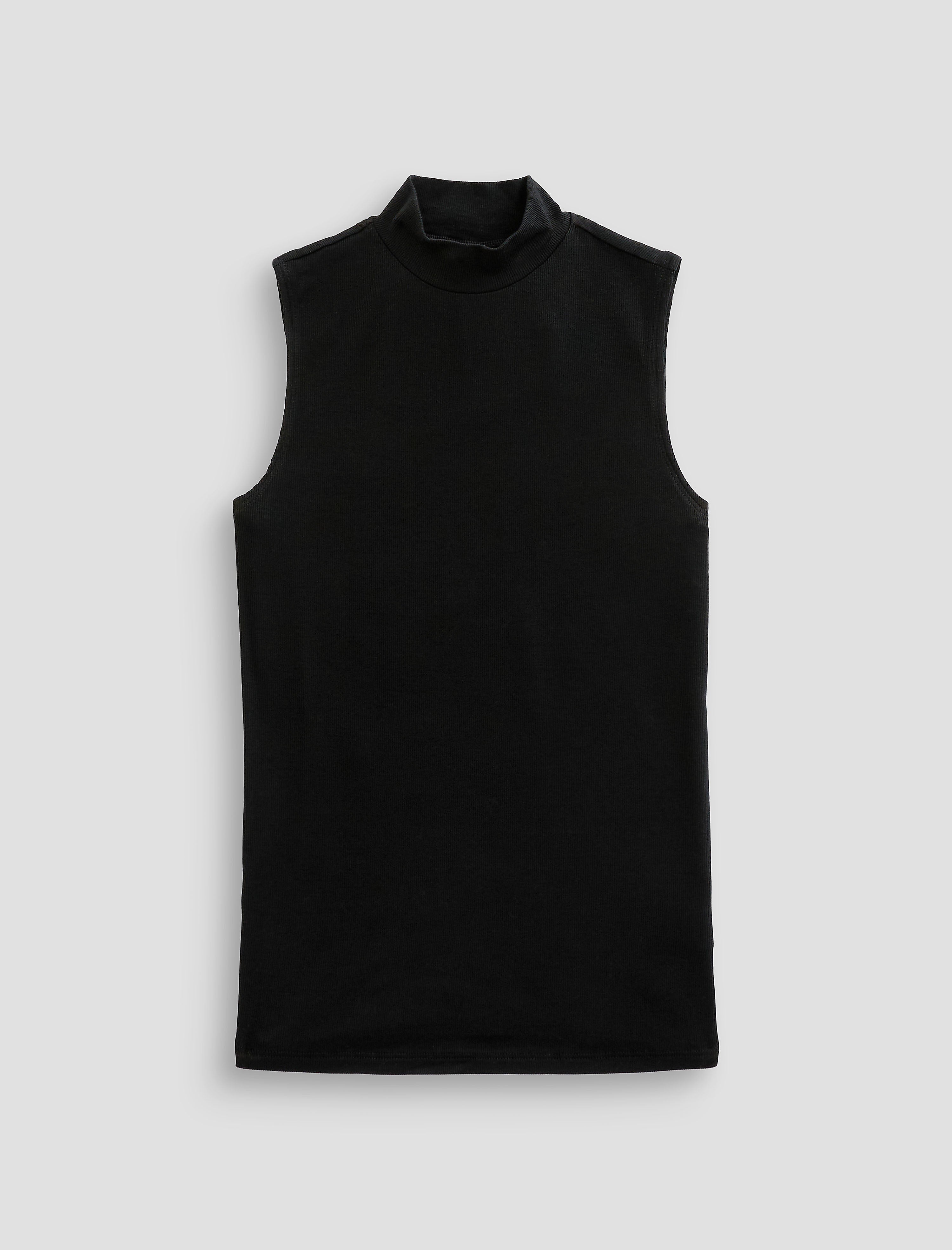 Edie Sleeveless Turtleneck True Black Slim Fit Sleeveless Turtleneck Women Top Photo 9