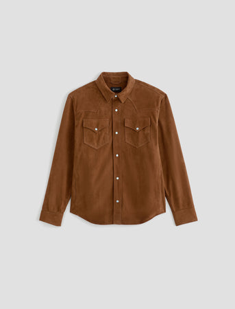Men Elias Suede Shirt Jacket Canyon Amber at AG Jeans