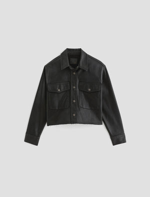 Fala Ltt Lt Super Black Relaxed Shirt Jacket Women Top Photo 9
