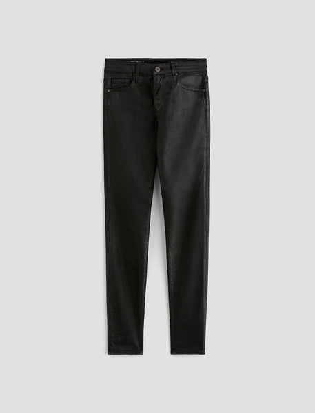 Womens Farrah Skinny Ankle Leatherette Super Black at AG