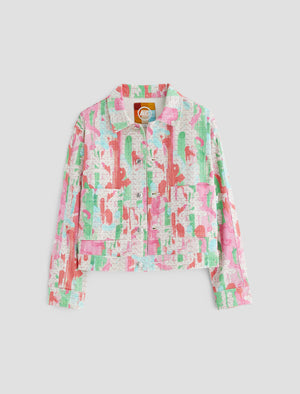 Genni Brush Playing Pink Cropped Utility Jacket Women Top Photo 9