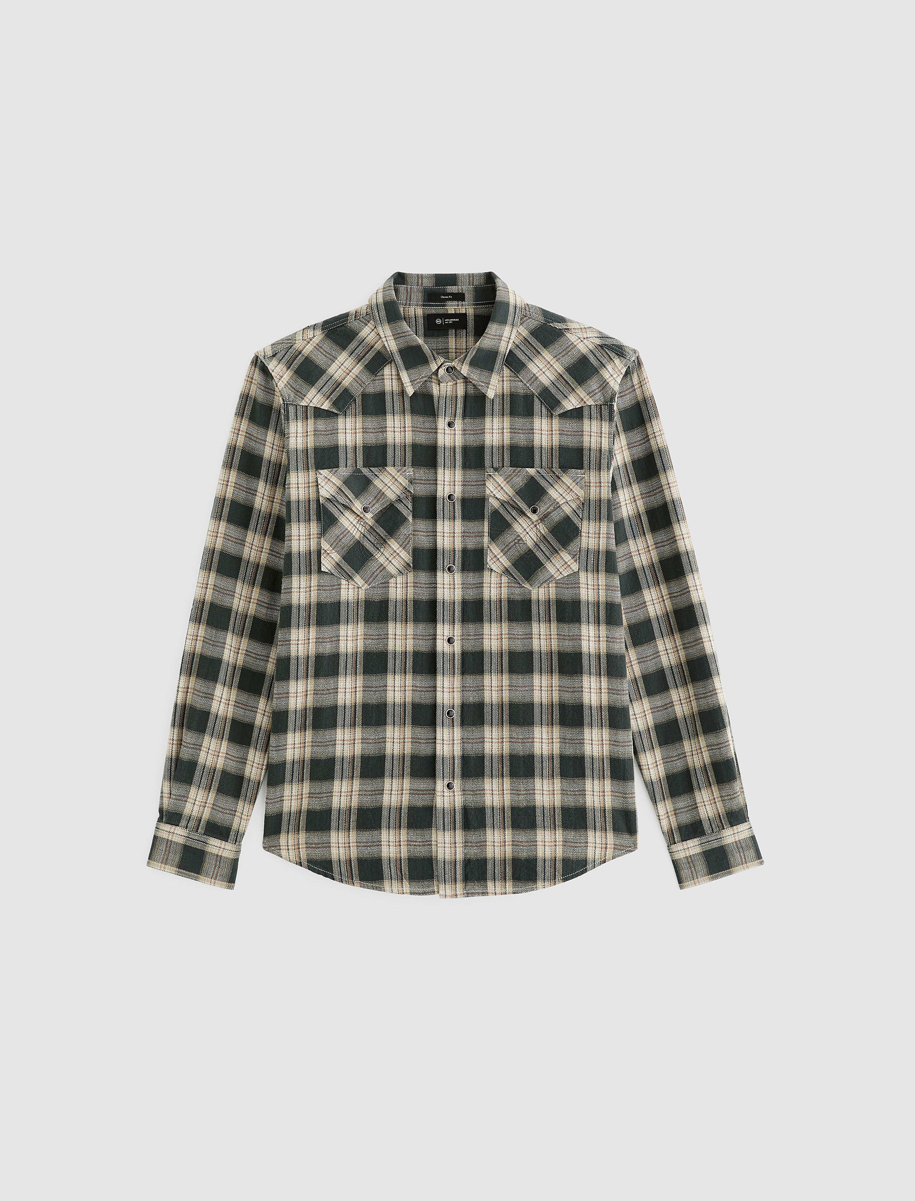Huston Western Shirt Charcoal Grey Multi Classic Fit Men Top Photo 9