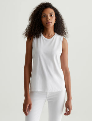 Jagger Muscle True White Classic Fit Muscle Tank Women Top Photo 1