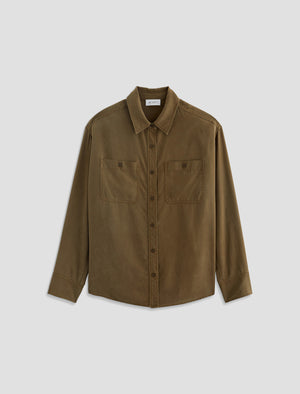 Leny Mossy Taupe Relaxed Shirt Women Top Photo 9
