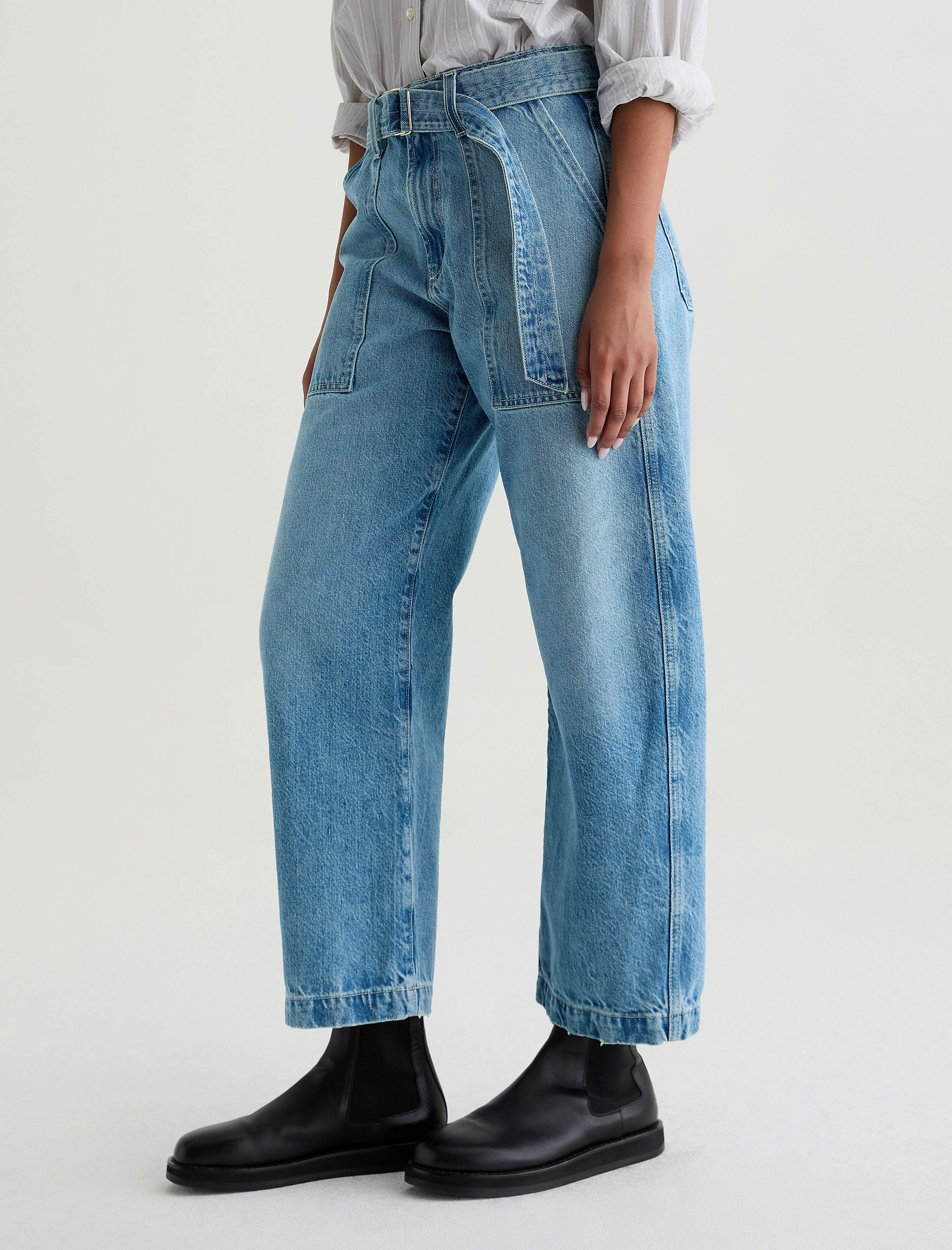 Liddie Irresistible Belted High-Rise Barrel Women Bottom Photo 5