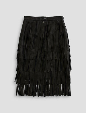 Marissa Super Black Fringe Skirt Women Bottom Photo 9