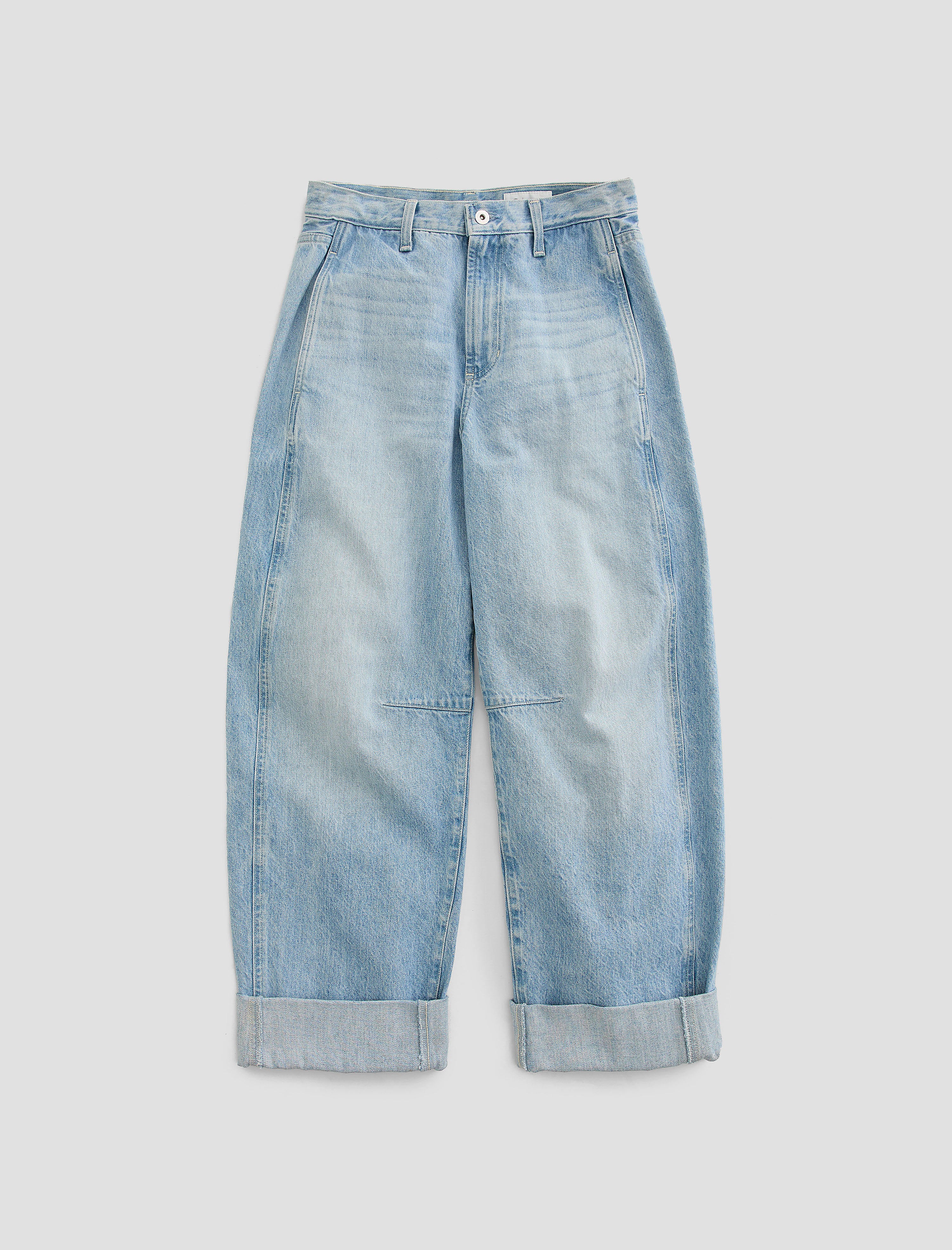 Mercer Sunset Blues Cuffed High-Rise Barrel Women Bottom Photo 9