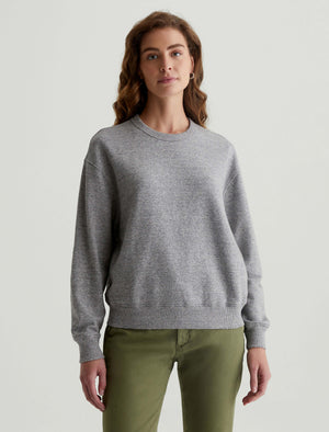 Nova Crew Heather Grey Relaxed Fit Crew Neck Sweatshi Women Top Photo 1