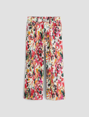 Saige Wide Leg Crop Venus Mix Red Multi Mid-Rise Fit Women Bottom Photo 9