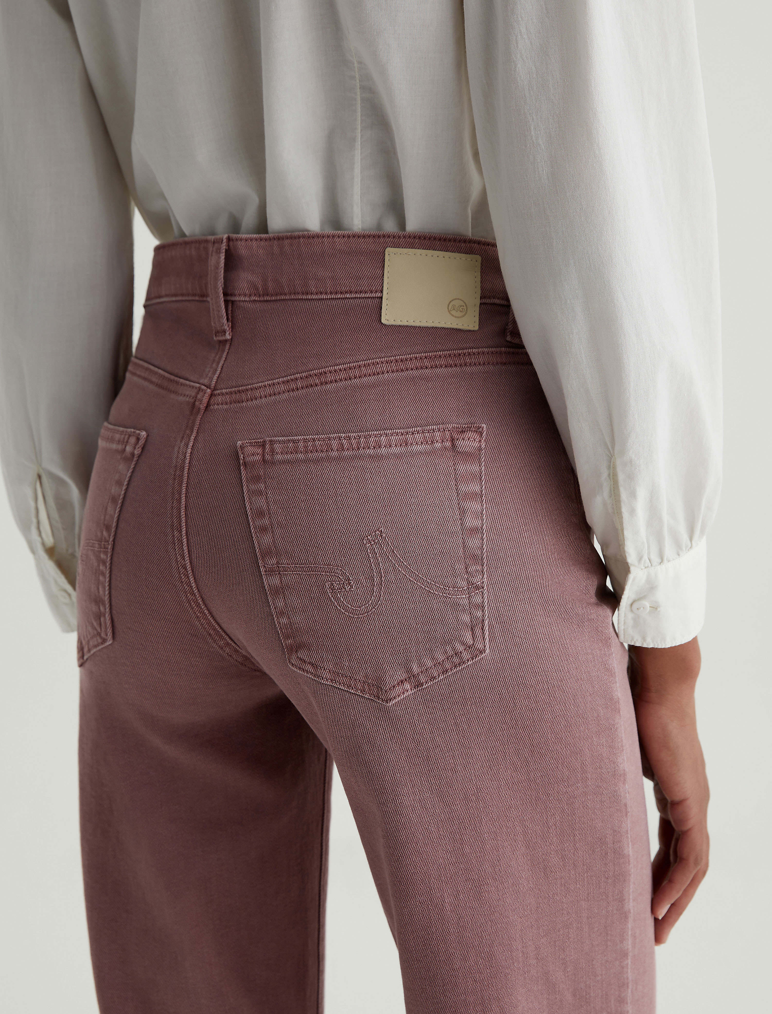 Women Saige Wide Leg Crop Sulfur Dusty Mauve at AG Jeans