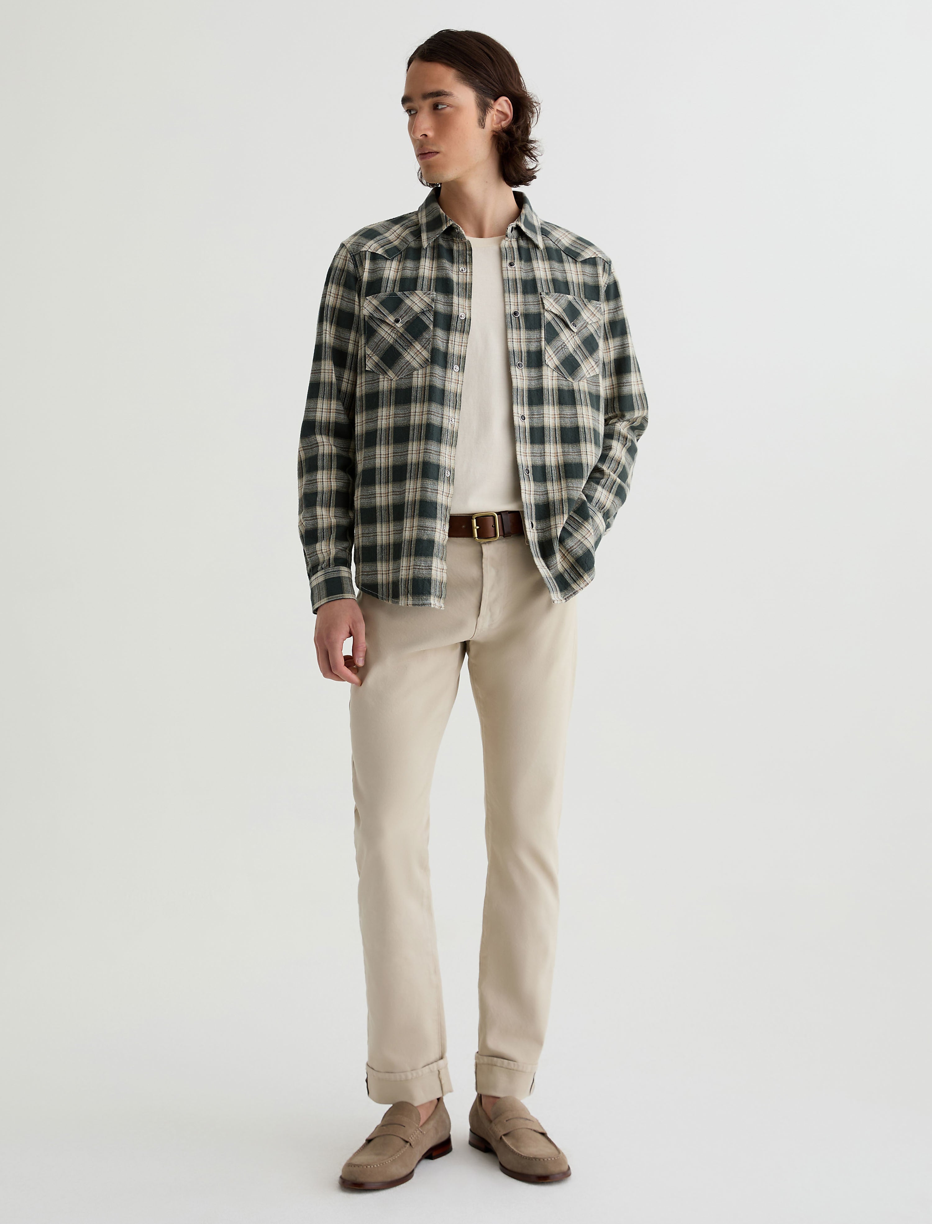 Tellis Selvage Marble Tan Modern Slim Men Bottom Photo 1