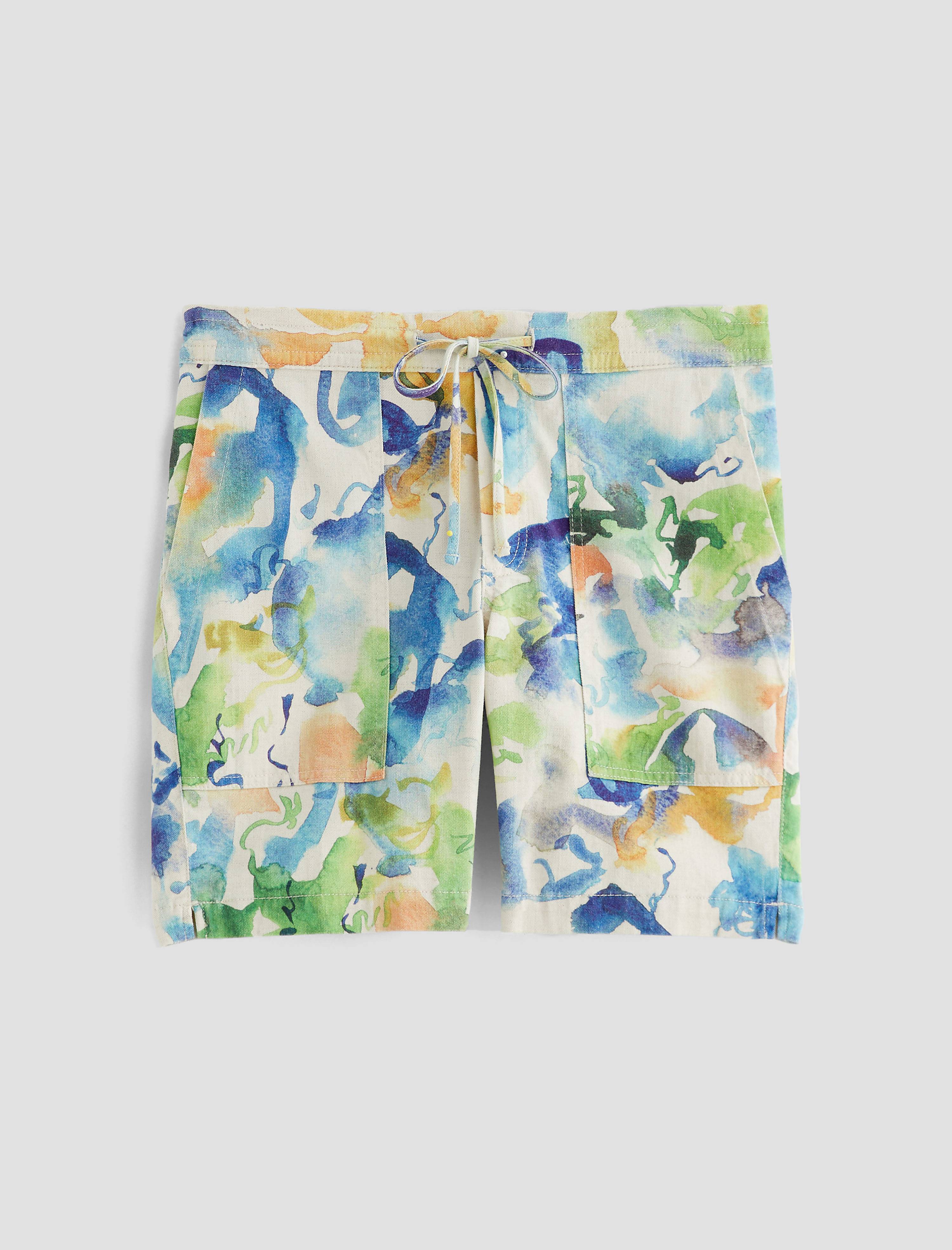 Wells Drawstring Short Color Flow Blue Relaxed Fatigue Short Men Bottom Photo 9