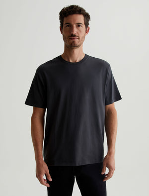 Wesley Crew Ink Stone Relaxed Fit Short Sleeve T-Shirt Men Top Photo 1
