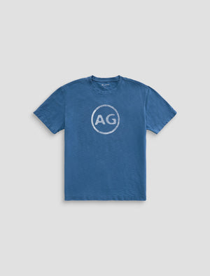 Wesley Crew Mens Ag Distress Logo-5Yrs Rio Relaxed Fit Short Sleeve T-Shirt Men Top Photo 9