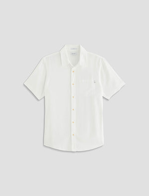 Wesley Short Sleeve Shirt Sandy White Relaxed Button-Up Shirt Men Top Photo 9
