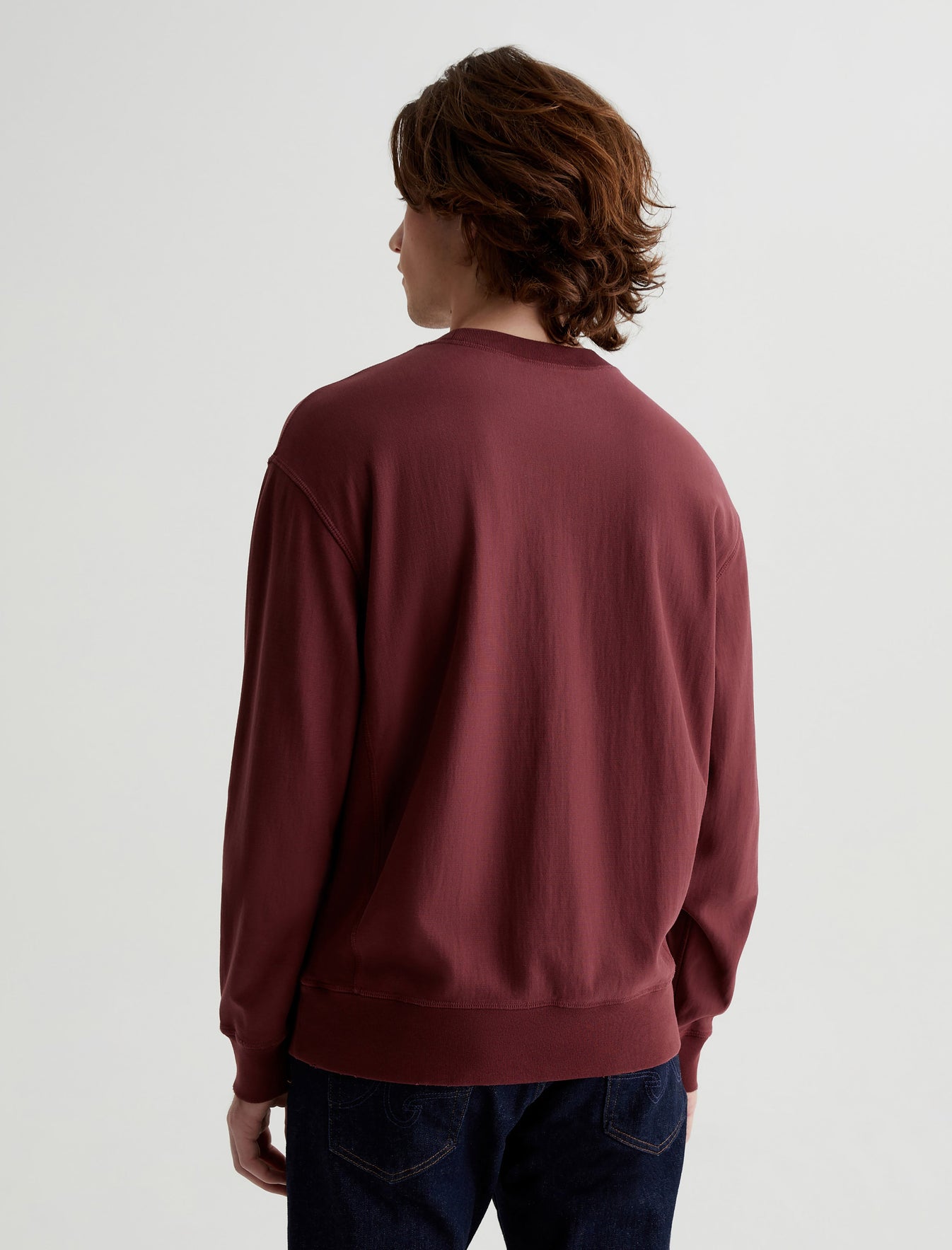 Arc Panelled Sweatshirt 5 Years Dark Plum Relaxed Fit Crew Neck Panelled Mens Top Photo 6